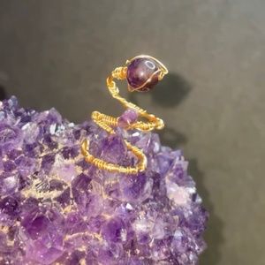 Hand Made Gold Wire Amethyst ring